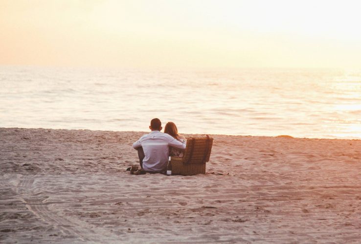 picnic on diggers beach coffs harbour at sunset